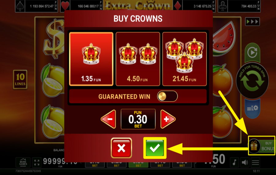Extra Crown Classic Buy Bonus CONSIGUE LAS CORONAS ADICIONALES.