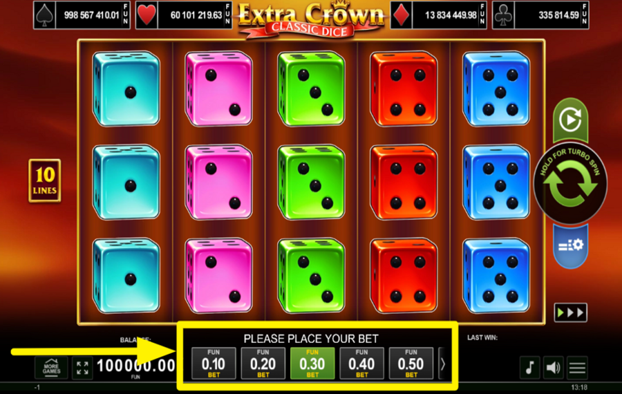 Extra Crown Classic Dice WÄHLEN SIE IHREN EINSATZ.