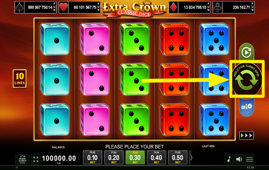 Extra Crown Classic Dice DREHEN FÜR DEN ERFOLG!