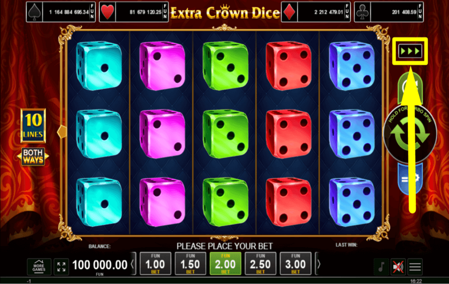 Extra Crown Dice BESCHLEUNIGEN SIE DAS TEMPO.