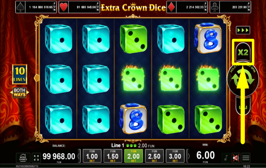 Extra Crown Dice BEREITEN SIE SICH AUF DAS SPIEL VOR.