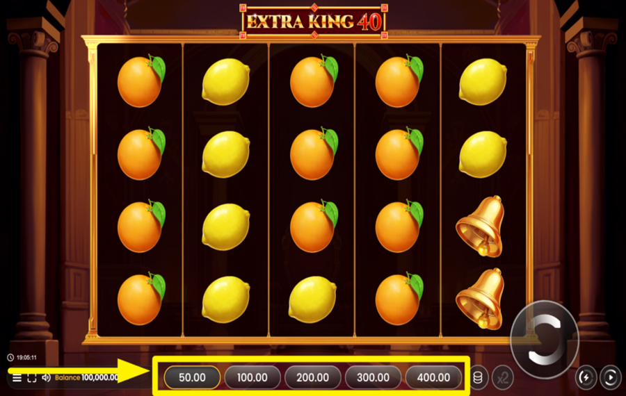 Extra King 40 FESTLEGEN SIE IHREN GESAMTANSATZ.