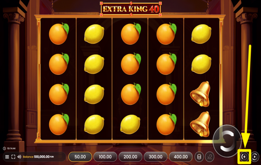 Extra King 40 ÄNDERN SIE DIE GESCHWINDIGKEIT.