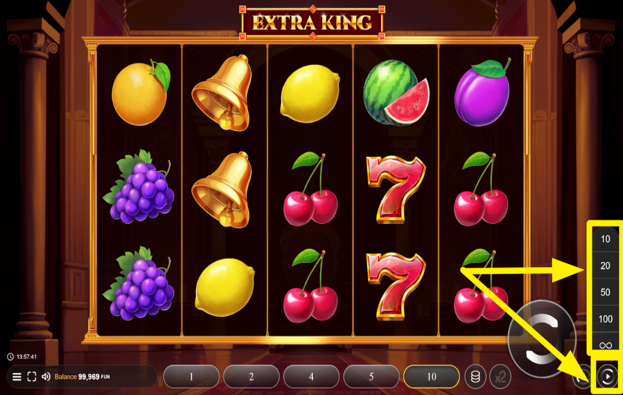 Extra King ВЫБЕРИТЕ АВТОМАТИЧЕСКОЕ ВОСПРОИЗВЕДЕНИЕ.