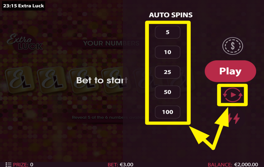 Extra Luck UTILISER LA LECTURE AUTOMATIQUE.