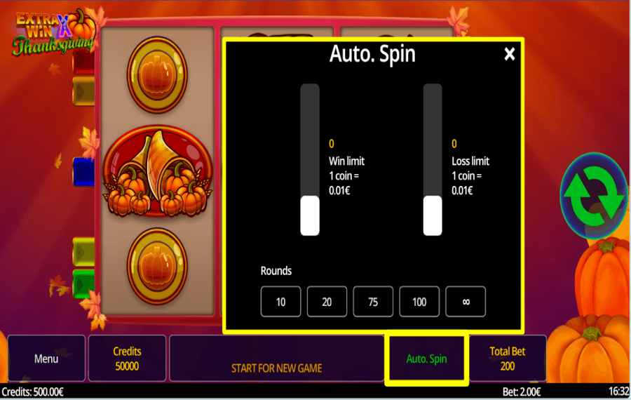 Extra Win X Thanksgiving ЗАПУСТИТЬ АВТОВОСПРОИЗВЕДЕНИЕ.