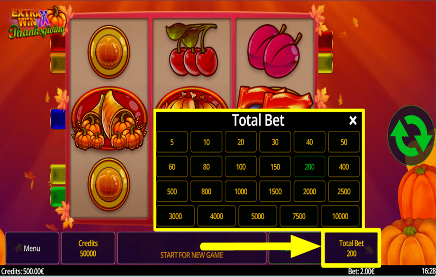 Extra Win X Thanksgiving ОПРЕДЕЛИТЕ СТАВКУ.