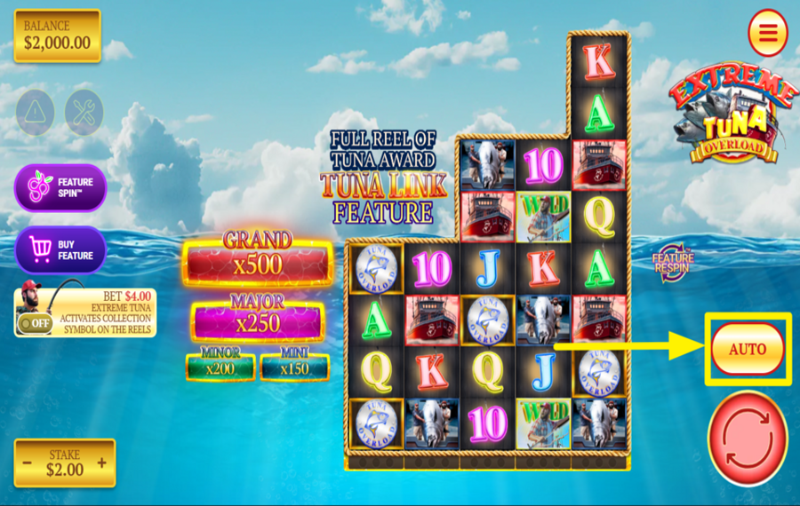 Extreme Tuna Overload TRIGGER AUTOMATIC SPINS.