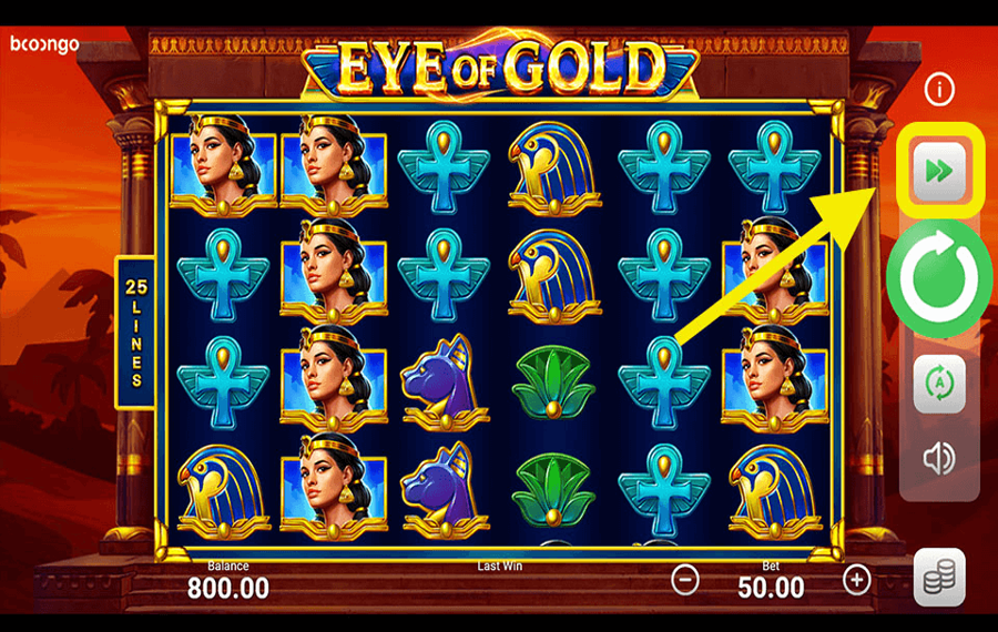 Eye of gold Using the optional “Turbo” feature.