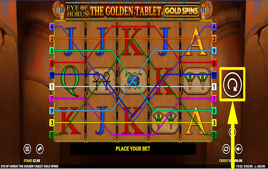 Eye of Horus The Golden Tablet Gold Spins PUNTA AL PREMIO.