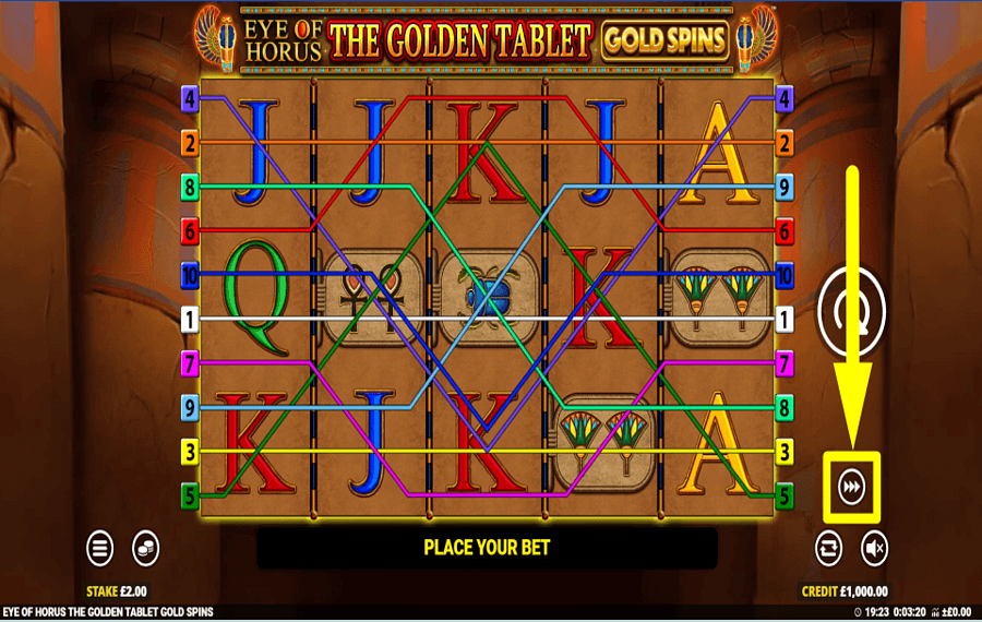 Eye of Horus The Golden Tablet Gold Spins ATTIVA LA MODALITÀ TURBO.
