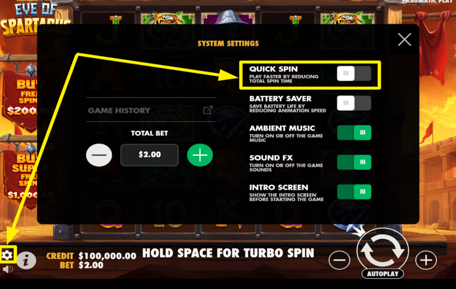 Eye of Spartacus QUICKEN THE GAME.