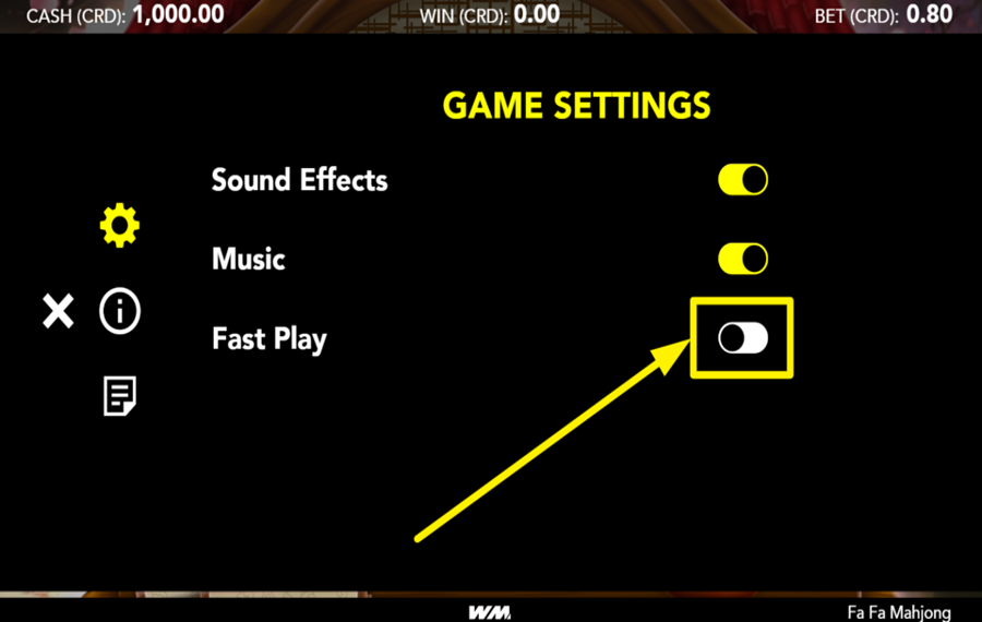 Fa Fa Mahjong TURN ON TURBO MODE.