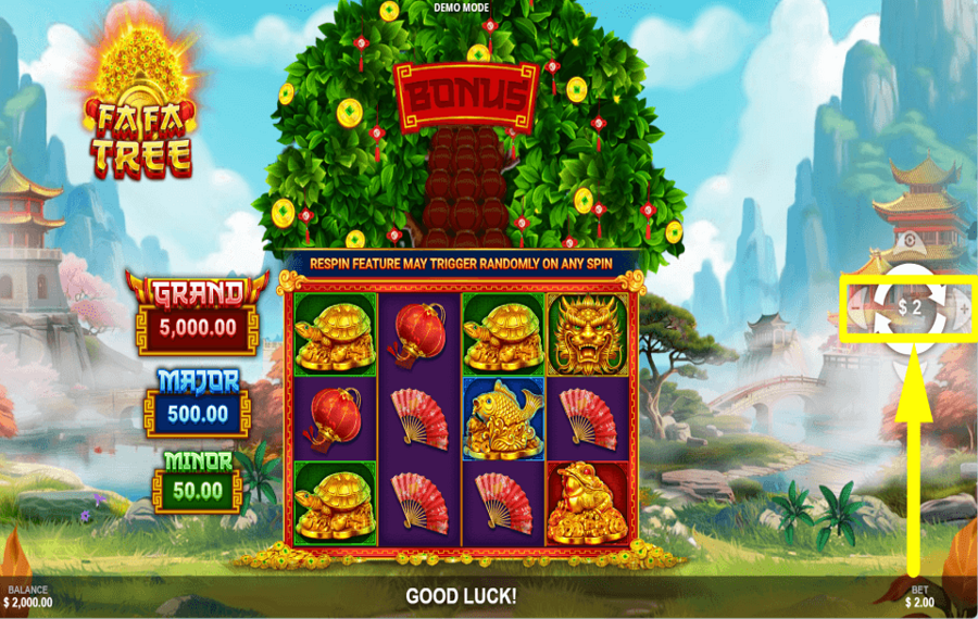 Fa Fa Tree CHOOSE YOUR WAGER.