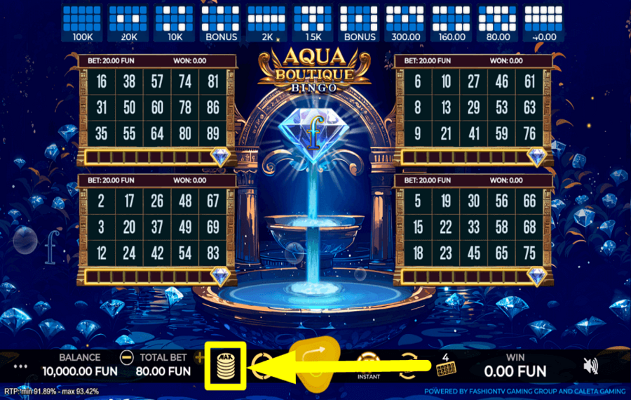 FashionTV Aqua Boutique Bingo ALLEZ-Y À TOUT FOND.