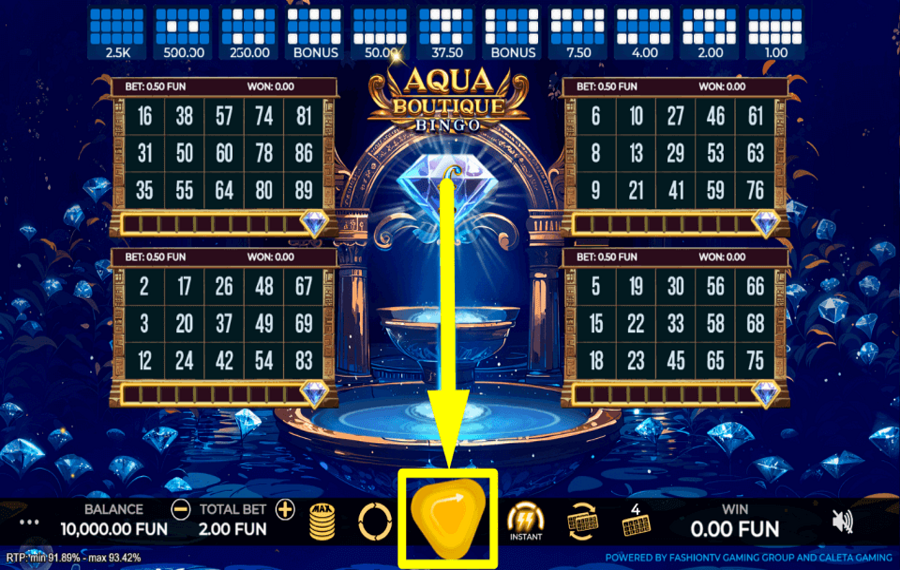 FashionTV Aqua Boutique Bingo JOUEZ POUR GAGNER.