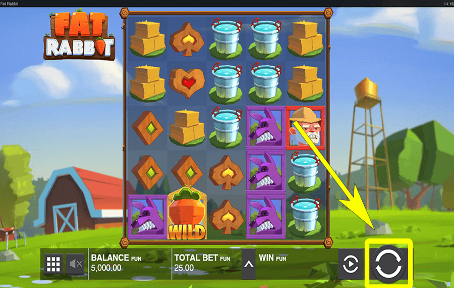 Fat Rabbit Click/ tap the “Spin” button.