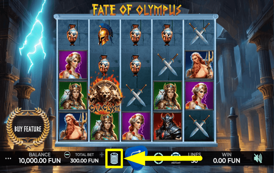 Fate of Olympus PLEDGE THE MAXIMUM BET.