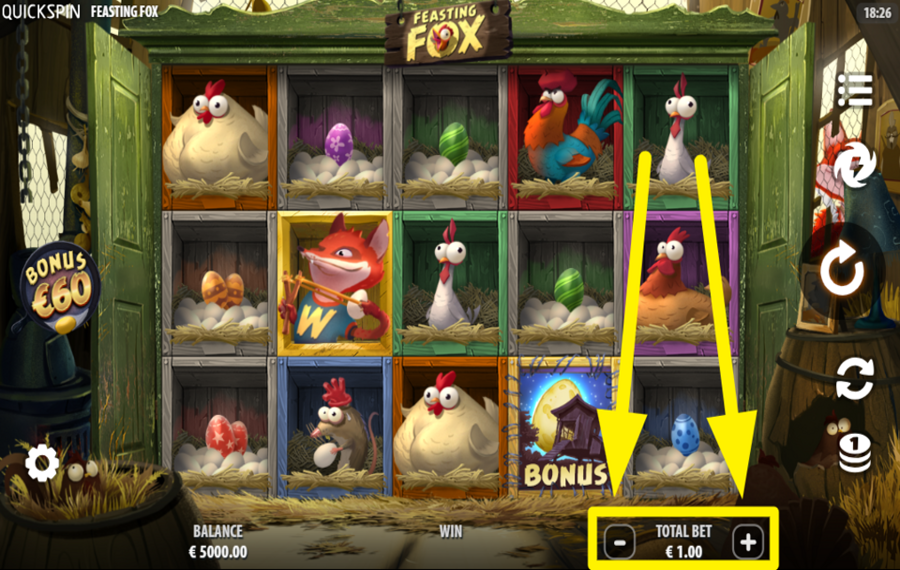 Feasting Fox УСТАНОВИТЕ СВОЮ СТАВКУ.