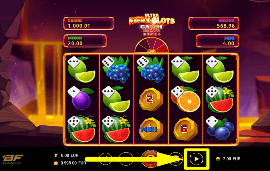 Fiery Slots Cash Mesh Ultra Dice UTILIZZARE LA RIPRODUZIONE AUTOMATICA.