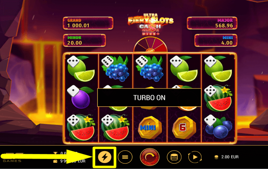 Fiery Slots Cash Mesh Ultra Dice ATTIVA IL TURBO.