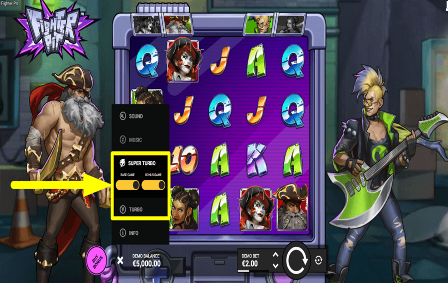 Fighter Pit CONTROL GAME SPEED.