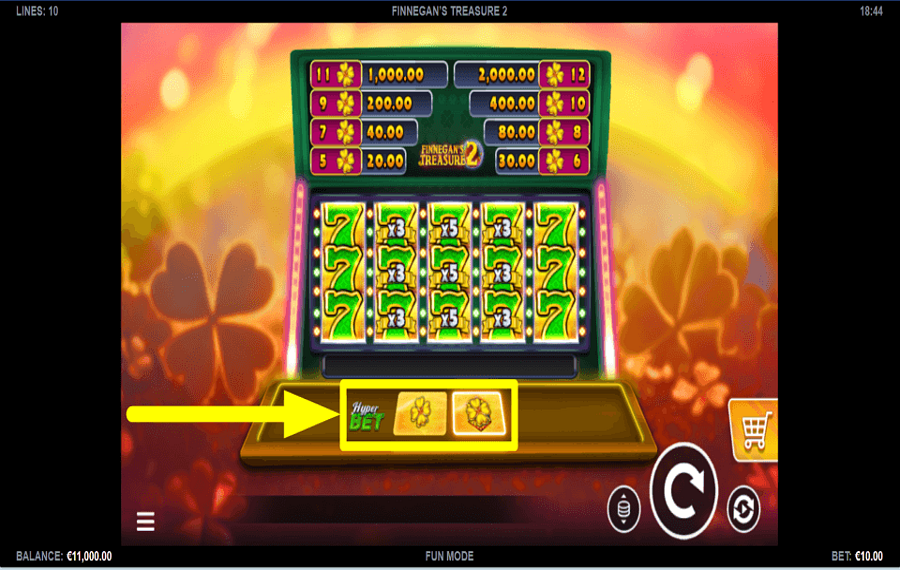 Finnegans Treasure 2 ASSIGN EXTRA BETS.