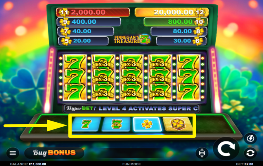 Finnegans Treasure 7s CHOISISSEZ UN NIVEAU DE PARI.