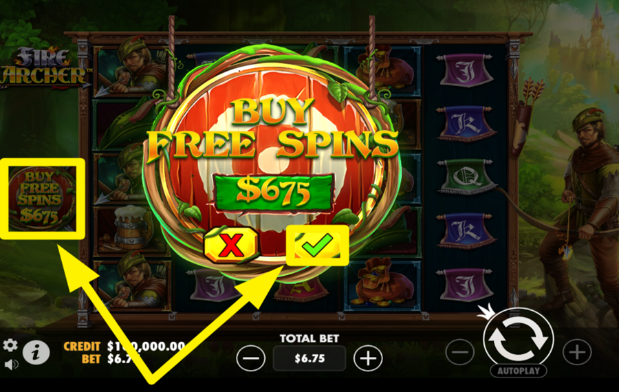 Fire Archer PURCHASE FREE SPINS.