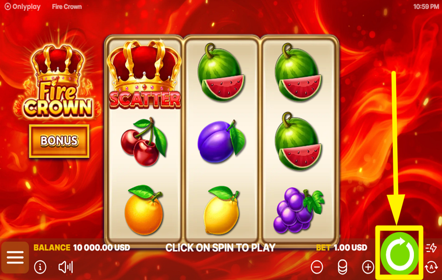 Fire Crown SPIN FOR VICTORY.