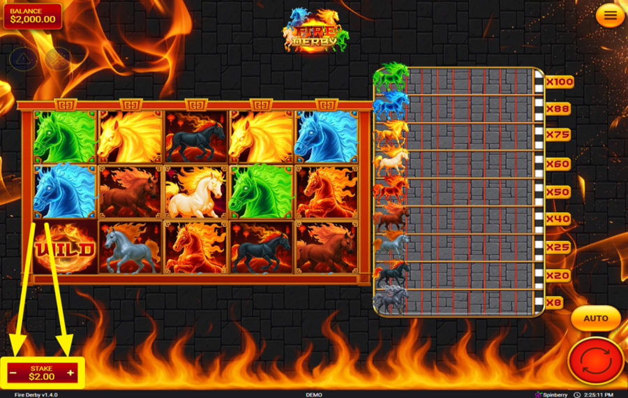 Fire Derby НАСТРОЙ СВОЮ СТАВКУ.