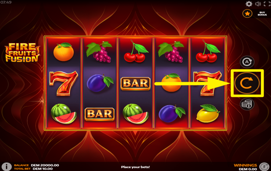 Fire Fruits Fusion ВРАЩАЙТЕ БАРАБАНОВЫ.