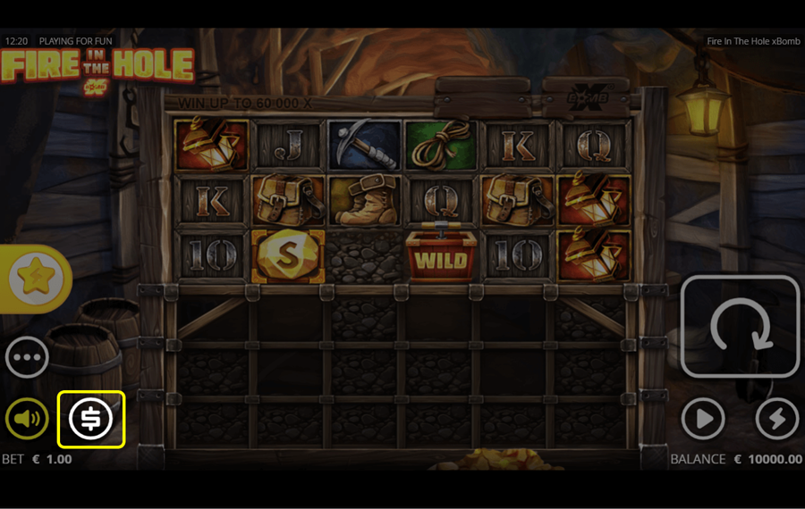 Fire in The Hole xBomb Ajusta tu apuesta