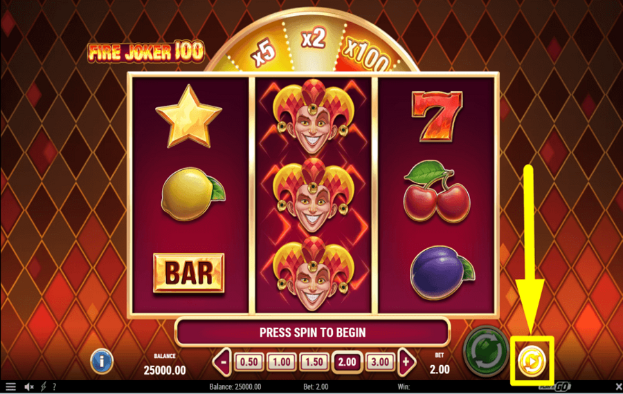 Fire Joker 100 ВКЛЮЧИТЬ АВТОВОСПРОИЗВЕДЕНИЕ.