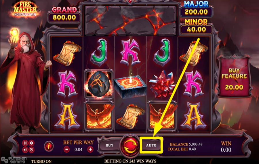 Fire Master Hold And Win USE THE AUTOPLAY FEATURE.