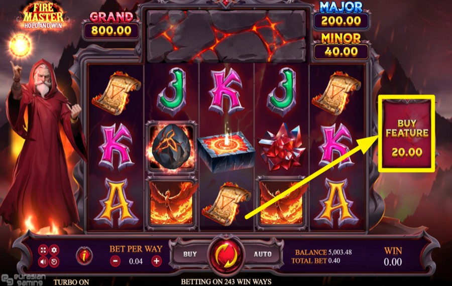 Fire Master Hold And Win UNLOCK THE BONUS GAME.