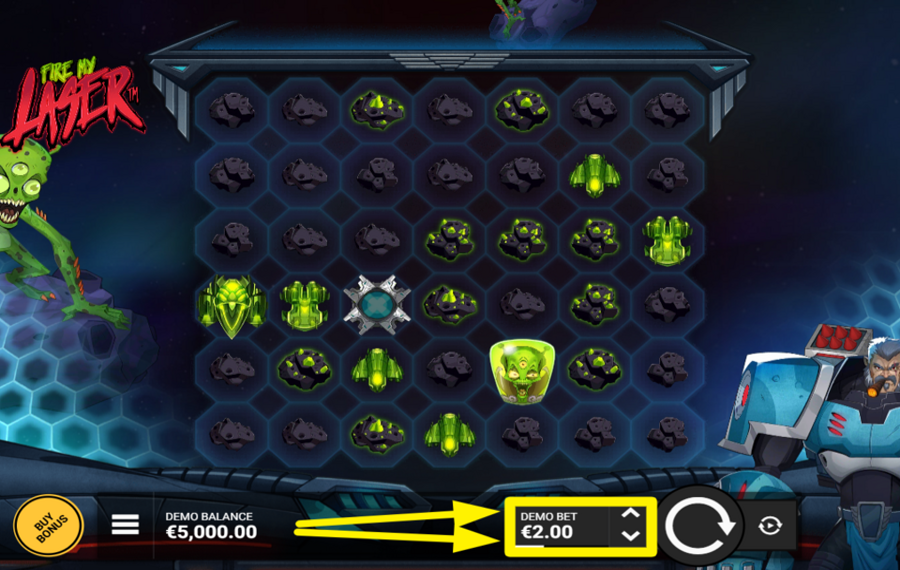 Fire my Laser SELECT YOUR BET AMOUNT.