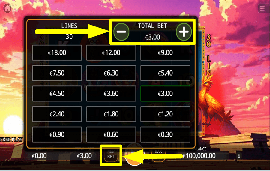 Fire Phoenix Lock 2 Spin MANAGE YOUR WAGER.