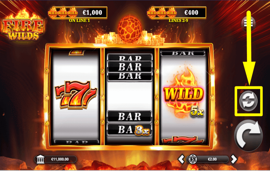 Fire Wilds CONTINUA AUTOMATICAMENTE.