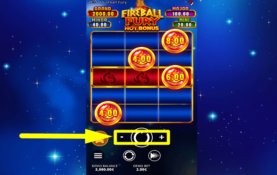 Fireball Fury Hot Bonus CAST YOUR BET.