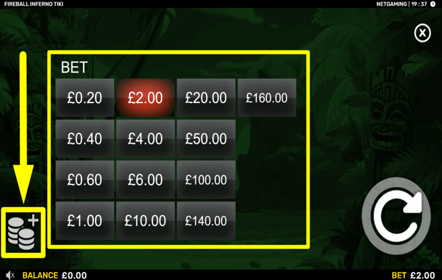 Fireball Inferno Tiki PLACE YOUR BET.