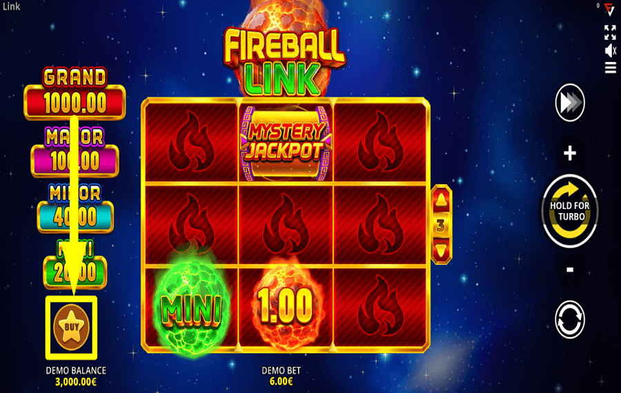 Fireball Link Cash Up ACQUIRE BONUSES.