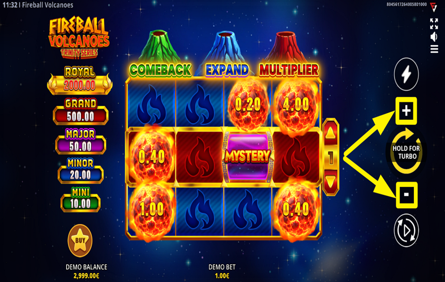 Fireball Volcanoes Trinity Series MODIFIEZ VOTRE PARI.
