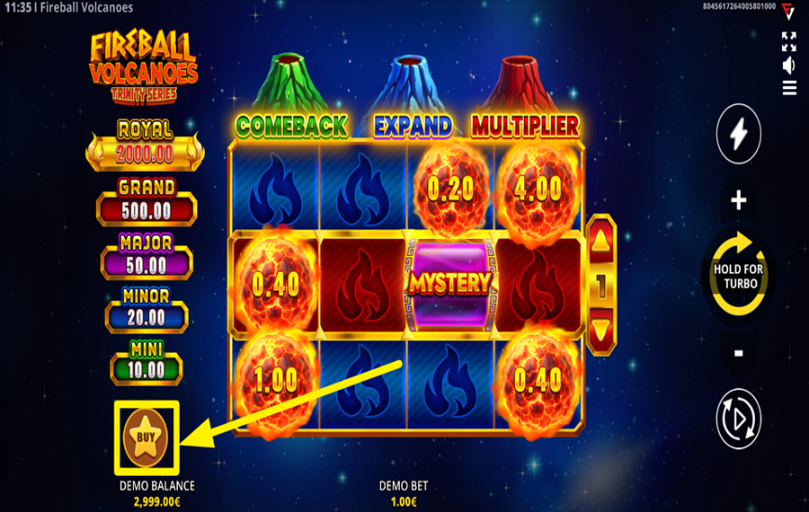 Fireball Volcanoes Trinity Series OBTENEZ UN BONUS.