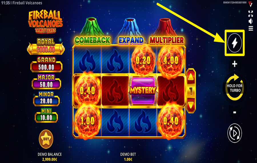 Fireball Volcanoes Trinity Series AUGMENTER LE TEMPO.