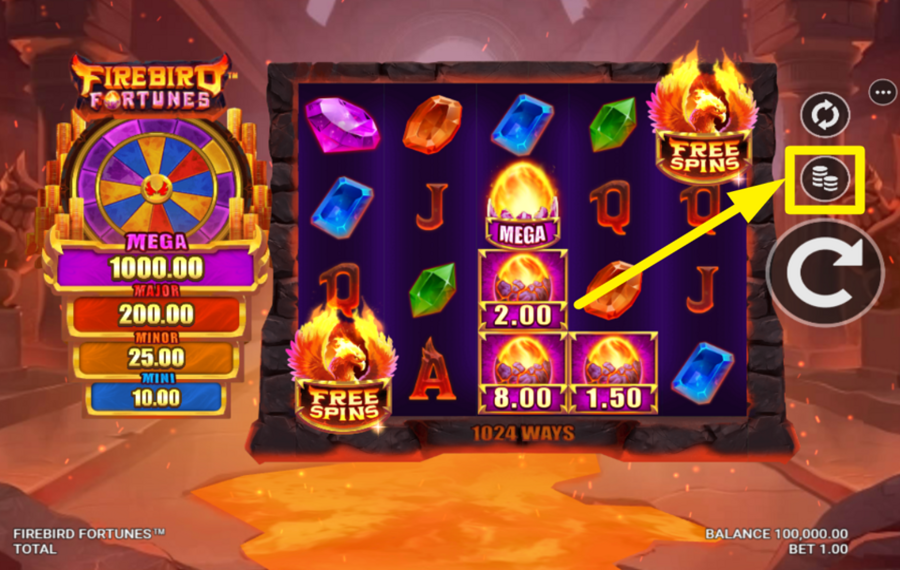 Firebird Fortunes PASSEN SIE IHREN EINSATZ AN.