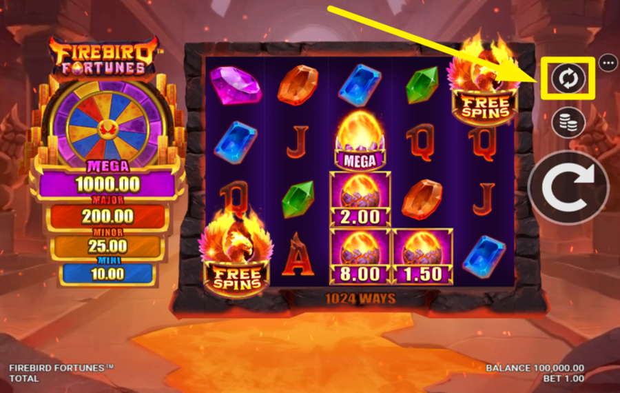 Firebird Fortunes VERWENDEN SIE AUTOMATISIERTE SPINS.