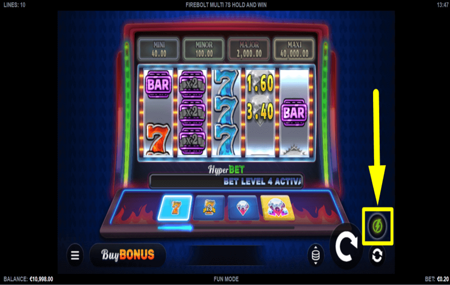 Firebolt Multi 7s Hold and Win ACCÉLÉREZ À CHAQUE VIRAGE.