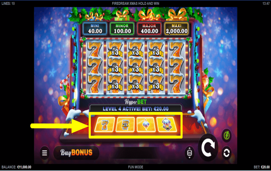Firedream Xmas Hold and Win ENABLE HYPER BET.