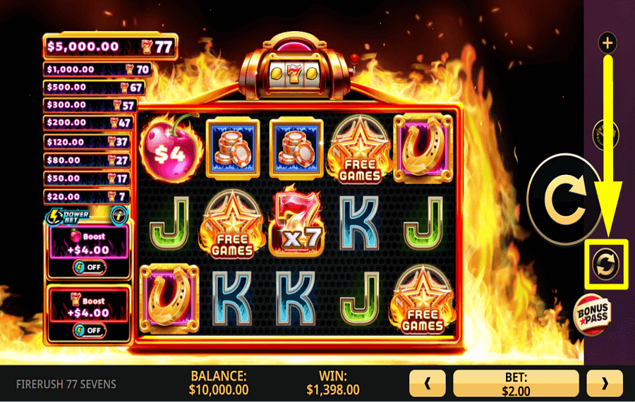 Firerush 77 Sevens SPIN AUTOMATICALLY.